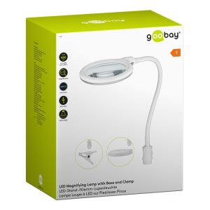 GOOBAY μεγεθυντικός φακός 60359 με κλιπ & βάση, LED, 3 διόπτρες 1.75x | eLabstore.gr