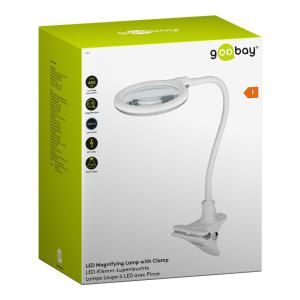 GOOBAY μεγεθυντικός φακός 60365 με κλιπ, LED, 3 διόπτρες 1.75x, λευκός | Εργαλεία | elabstore.gr