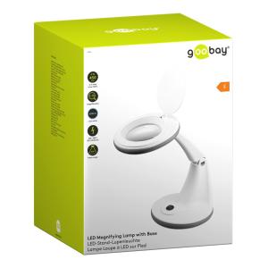 GOOBAY μεγεθυντικός φακός 60366 με βάση, LED, 3 διόπτρες 1.75x, λευκός | Εργαλεία | elabstore.gr