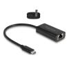 DELOCK αντάπτορας USB-C σε RJ45 & USB-C 61026, 100W, 1000Mbps, μαύρος | Δικτυακά | elabstore.gr