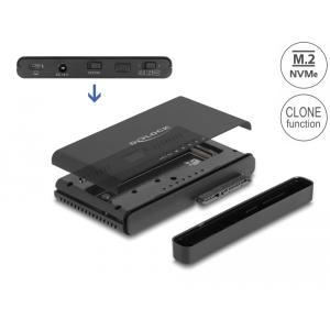 DELOCK converter USB-C σε M.2 & SATA SSD/HDD 64190 με λειτουργία κλώνου | eLabstore.gr