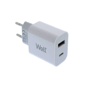Universal Dual USB 3.0/Type C FastTravel Wall Charger QC3.0 5VDC 18W Λευκό Well PSUP-USB-WQPD21803WE | Περιφερειακά | elabstore.gr