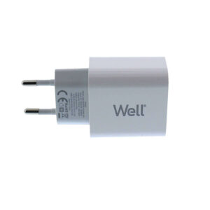 Universal Dual USB 3.0/Type C FastTravel Wall Charger QC3.0 5VDC 18W Λευκό Well PSUP-USB-WQPD21803WE | Περιφερειακά | elabstore.gr