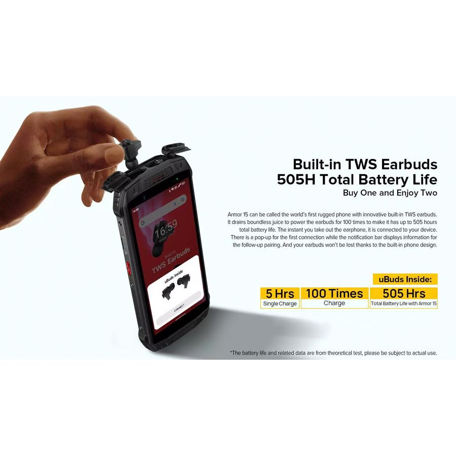 ULEFONE smartphone Armor 15, με TWS earphones, 5.45", 6/128GB, μαύρο | eLabstore.gr ULEFONE smartphone Armor 15, με TWS earphones, 5.45", 6/128GB, μαύρο | Mobile Συσκευές | elabstore.gr