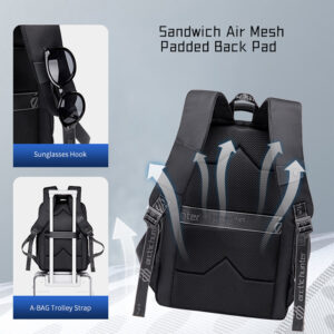 ARCTIC HUNTER τσάντα πλάτης B00498 με θήκη laptop 15.6", μαύρη | Προσωπική Φροντίδα | elabstore.gr