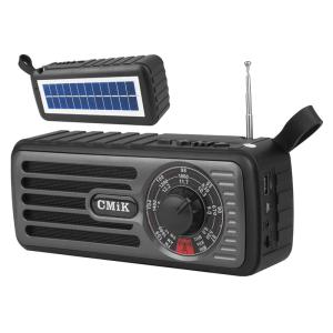 CMIK φορητό ραδιόφωνο & ηχείο MK-101, ηλιακό, BT/USB/TF/AUX, μαύρο | Εικόνα & Ήχος | elabstore.gr
