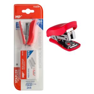 MP mini συρραπτικό με ανταλλακτικά PA636, 24/6-26/6, 10 φύλλα, κόκκινο | Αναλώσιμα - Είδη Γραφείου | elabstore.gr