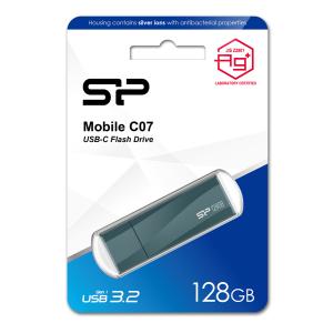 SILICON POWER USB-C Flash Drive Mobile C07, 128GB, USB 3.2, μπλε | Συνοδευτικά PC | elabstore.gr