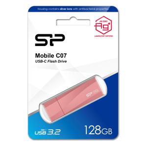SILICON POWER USB-C Flash Drive Mobile C07, 128GB, USB 3.2, ροζ | Συνοδευτικά PC | elabstore.gr