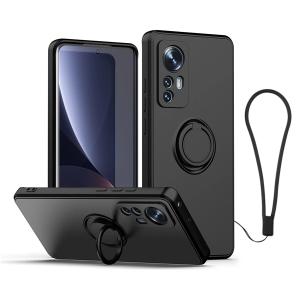 VENNUS Θήκη Silicone Ring VNS-0062 για Xiaomi 12, μαύρη | Αξεσουάρ κινητών | elabstore.gr