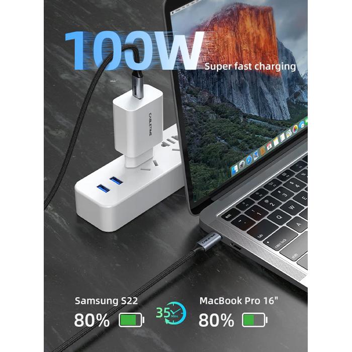 CABLETIME καλώδιο USB-C CT-C160, USB 3.1, 100W, 20Gbps, 4K, 1.5m, μαύρο | eLabstore.gr CABLETIME καλώδιο USB-C CT-C160, USB 3.1, 100W, 20Gbps, 4K, 1.5m, μαύρο | Αξεσουάρ κινητών | elabstore.gr