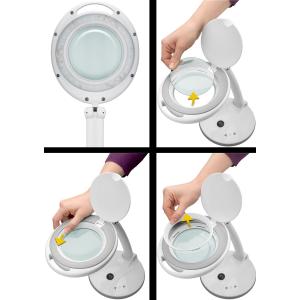 GOOBAY μεγεθυντικός φακός 60363 με βάση, LED, 3 διόπτρες 1.75x, λευκός | Εργαλεία | elabstore.gr