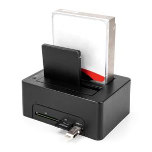 DELOCK docking station 64183 clone function, 2x HDD, CF/SD, 5Gbps, μαύρο | Συνοδευτικά PC | elabstore.gr