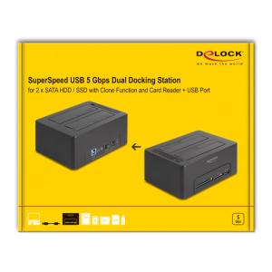 DELOCK docking station 64183 clone function, 2x HDD, CF/SD, 5Gbps, μαύρο | eLabstore.gr DELOCK docking station 64183 clone function, 2x HDD, CF/SD, 5Gbps, μαύρο | eLabstore.gr