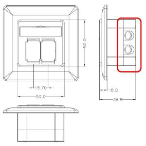 GOOBAY επιτοίχια πρίζα CAT 6 68244, 2x RJ45, 80x80mm, λευκή | Εργαλεία | elabstore.gr