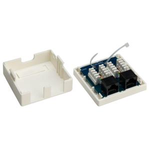 GOOBAY επιτοίχια πρίζα δικτύου 77633, 2 θύρες RJ45, CAT 6 UTP, λευκή | Εργαλεία | elabstore.gr
