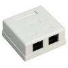 GOOBAY επιτοίχια πρίζα δικτύου 77633, 2 θύρες RJ45, CAT 6 UTP, λευκή | Εργαλεία | elabstore.gr