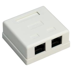 GOOBAY επιτοίχια πρίζα δικτύου 77633, 2 θύρες RJ45, CAT 6 UTP, λευκή | Εργαλεία | elabstore.gr