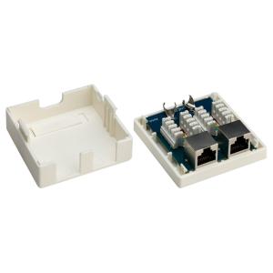 GOOBAY επιτοίχια πρίζα δικτύου 77635, 2 θύρες RJ45, CAT 6 STP, λευκή | Εργαλεία | elabstore.gr
