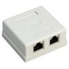 GOOBAY επιτοίχια πρίζα δικτύου 77635, 2 θύρες RJ45, CAT 6 STP, λευκή | Εργαλεία | elabstore.gr