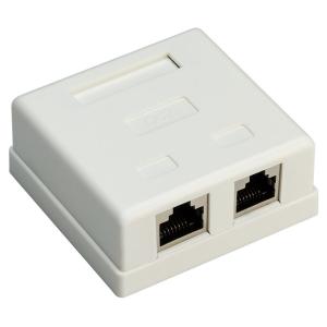 GOOBAY επιτοίχια πρίζα δικτύου 77635, 2 θύρες RJ45, CAT 6 STP, λευκή | Εργαλεία | elabstore.gr