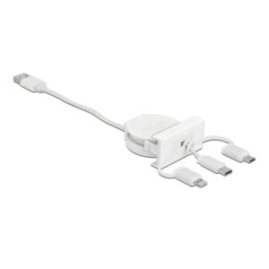 DELOCK module καλώδιο USB 3 in 1 Easy 45 81375, ανασυρόμενο 50cm, λευκό | Εργαλεία | elabstore.gr