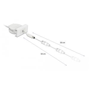 DELOCK module καλώδιο τροφοδοσίας Easy 45 81377, ανασυρόμενο 50cm, λευκό | Εργαλεία | elabstore.gr
