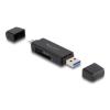 DELOCK card reader 91004 για SD & micro SD, USB & USB-C 5Gbps, μαύρος | Συνοδευτικά PC | elabstore.gr