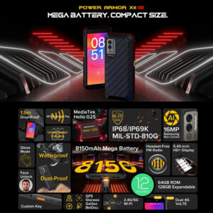 ULEFONE smartphone Power Armor X11 Pro, 5.45", 4/64GB, 8150mAh, μαύρο | Mobile Συσκευές | elabstore.gr