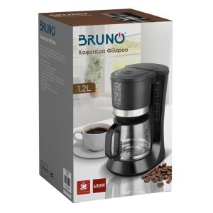 BRUNO καφετιέρα φίλτρου BRN-0086, 680W, έως 12 φλυτζάνια, 1.2L, μαύρη | Οικιακός εξοπλισμός | elabstore.gr