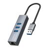 CABLETIME USB hub CT-AMLU3, RJ45 & 3x USB θύρες, 5Gbps, 1000Mbps, γκρι | Συνοδευτικά PC | elabstore.gr
