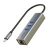 CABLETIME USB-C hub CT-CMLU3, RJ45 & 3x USB θύρες, 5Gbps, 1000Mbps, γκρι | Συνοδευτικά PC | elabstore.gr