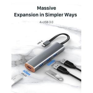 CABLETIME USB-C hub CT-HUBP4, 4x USB θύρες, 5Gbps, γκρι | Συνοδευτικά PC | elabstore.gr