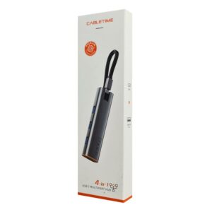 CABLETIME USB-C hub CT-HUBP4, 4x USB θύρες, 5Gbps, γκρι | Συνοδευτικά PC | elabstore.gr