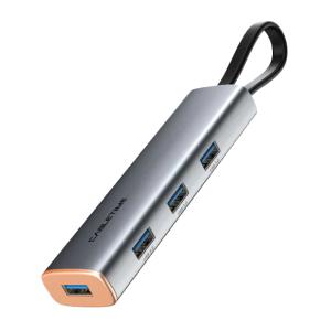 CABLETIME USB-C hub CT-HUBP4, 4x USB θύρες, 5Gbps, γκρι | Συνοδευτικά PC | elabstore.gr