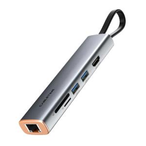 CABLETIME docking station CT-HUBP7, RJ45/HDMI/2xUSB/USB-C PD/SD/TF, γκρι | Συνοδευτικά PC | elabstore.gr