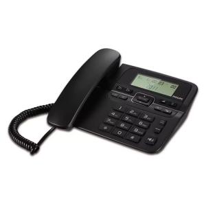 PHILIPS ενσύρματο τηλέφωνο M20B-00, λειτουργία ανοιχτής ακρόασης, μαύρο | Τηλεφωνία | elabstore.gr