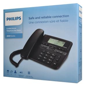 PHILIPS ενσύρματο τηλέφωνο M20B-00, λειτουργία ανοιχτής ακρόασης, μαύρο | Τηλεφωνία | elabstore.gr
