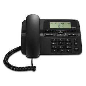 PHILIPS ενσύρματο τηλέφωνο M20B-00, λειτουργία ανοιχτής ακρόασης, μαύρο | Τηλεφωνία | elabstore.gr
