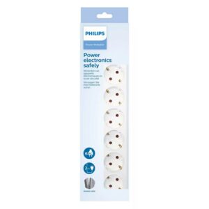 PHILIPS πολύπριζο SPN1162WA, 6x schuko 16A, 2m, λευκό | Τροφοδοσία Ρεύματος | elabstore.gr