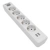 PHILIPS πολύπριζο SPN3052WA, 5x schuko 16A, 2x USB 2.4A, 2m, λευκό | Τροφοδοσία Ρεύματος | elabstore.gr