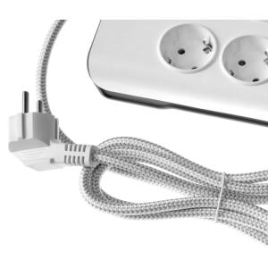 PHILIPS πολύπριζο ασφαλείας SPN7080WA, 8x schuko 16A, 2m, λευκό | Τροφοδοσία Ρεύματος | elabstore.gr