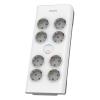 PHILIPS πολύπριζο ασφαλείας SPN7080WA, 8x schuko 16A, 2m, λευκό | Τροφοδοσία Ρεύματος | elabstore.gr