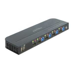 DELOCK HDMI KVM Switch 11483, 4 ports, USB 3.0, 3.5mm, 4K/60Hz, μαύρο | Καλώδια - Αντάπτορες | elabstore.gr