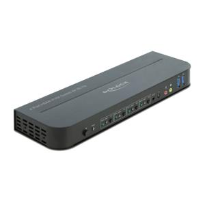 DELOCK HDMI KVM Switch 11483, 4 ports, USB 3.0, 3.5mm, 4K/60Hz, μαύρο | Καλώδια - Αντάπτορες | elabstore.gr