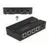 DELOCK USB 2.0 switch 11494, 4x USB Type B σε 4x USB, με μαγνήτη, μαύρο | Καλώδια - Αντάπτορες | elabstore.gr