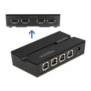 DELOCK USB 2.0 switch 11494, 4x USB Type B σε 4x USB, με μαγνήτη, μαύρο | Καλώδια - Αντάπτορες | elabstore.gr