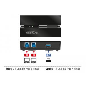 DELOCK USB 3.0 switch 11495, 2x USB Type B σε USB, με μαγνήτη, μαύρο | Καλώδια - Αντάπτορες | elabstore.gr