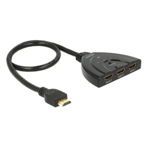 DELOCK HDMI UHD Switch 3x HDMI είσοδοι σε 1x HDMI 4K έξοδο 18600, 50cm | Καλώδια - Αντάπτορες | elabstore.gr