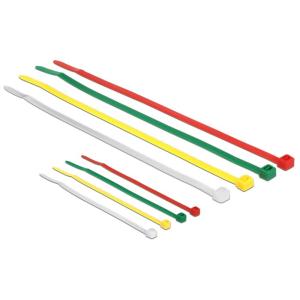 DELOCK Δεματικά καλωδίων, 100x2.5mm - 200x3.6mm, χρωματιστά, 200τμχ | Καλώδια - Αντάπτορες | elabstore.gr